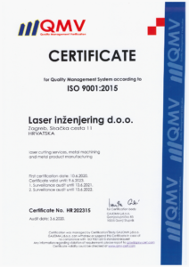 ISO 9001:2015 Laser Ing